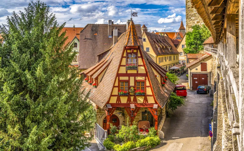 Gerlach smithy and town wall in Rothenburg ob der Tauber