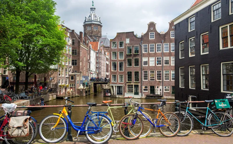 Bicycle Amsterdam bridge canal