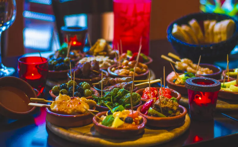 Relaxed evening in a tapas bar