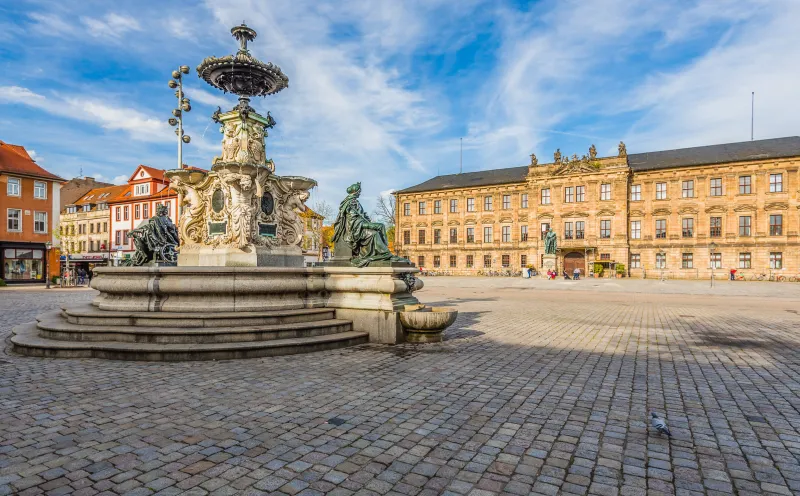Schlossplatz with Pauli Fountain, Erlangen