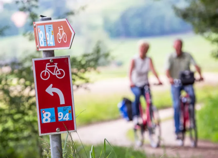 Signpost Aare Cycle Route