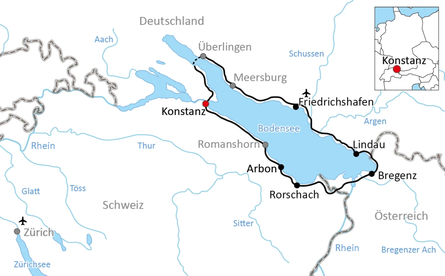 Map for the easy Obersee cycle tour